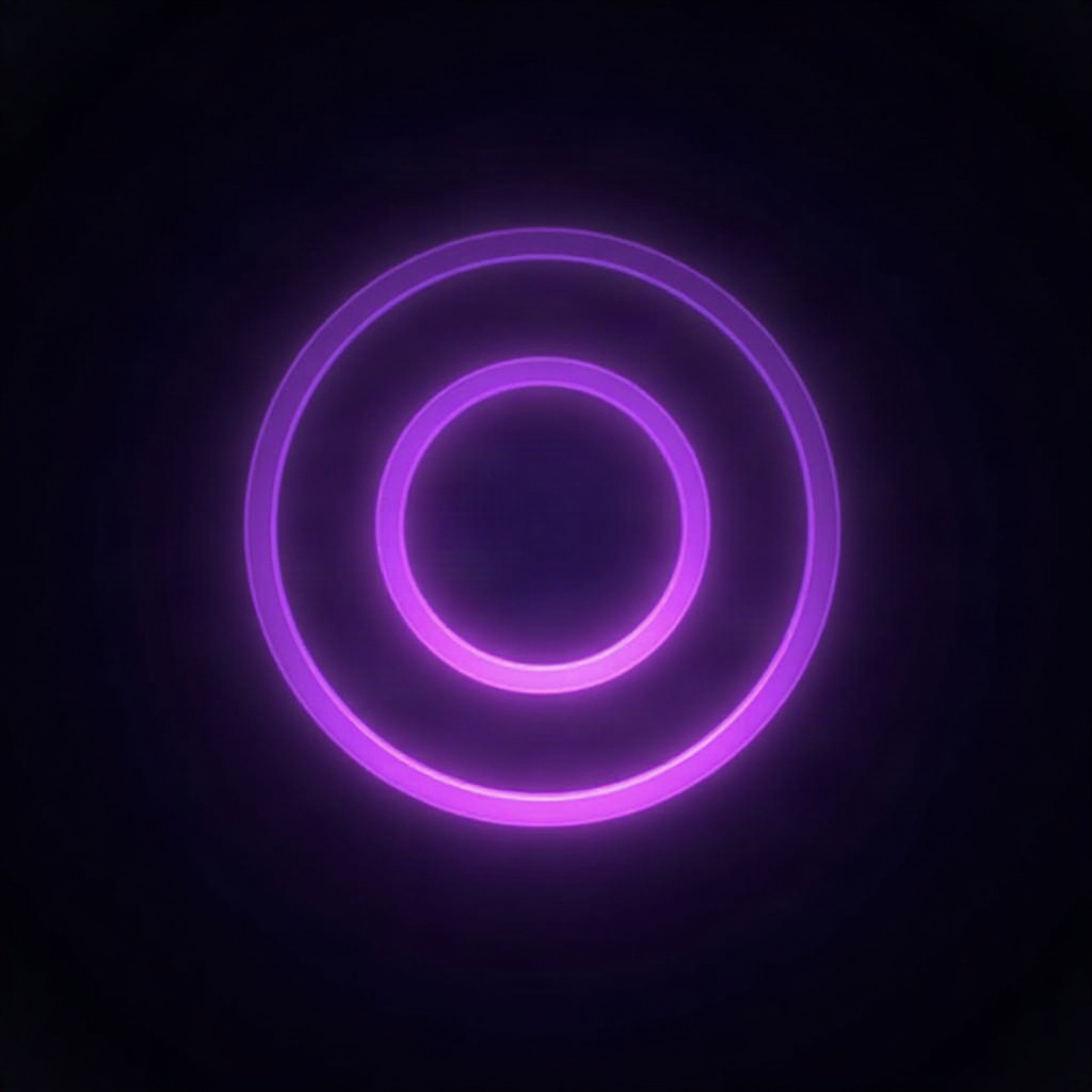 Glowing violet hypnotic rings on a dark background